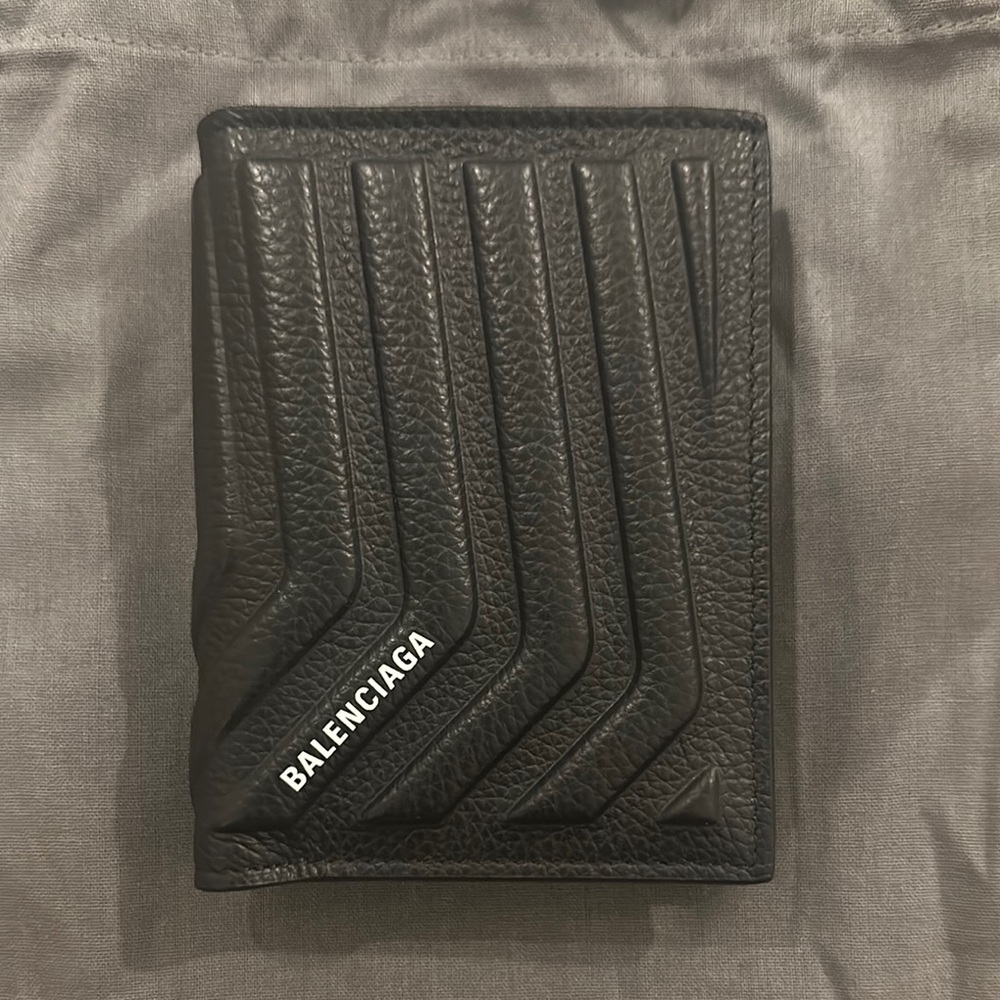 Balenciaga Black Key & Card Holder with Quilted Design
